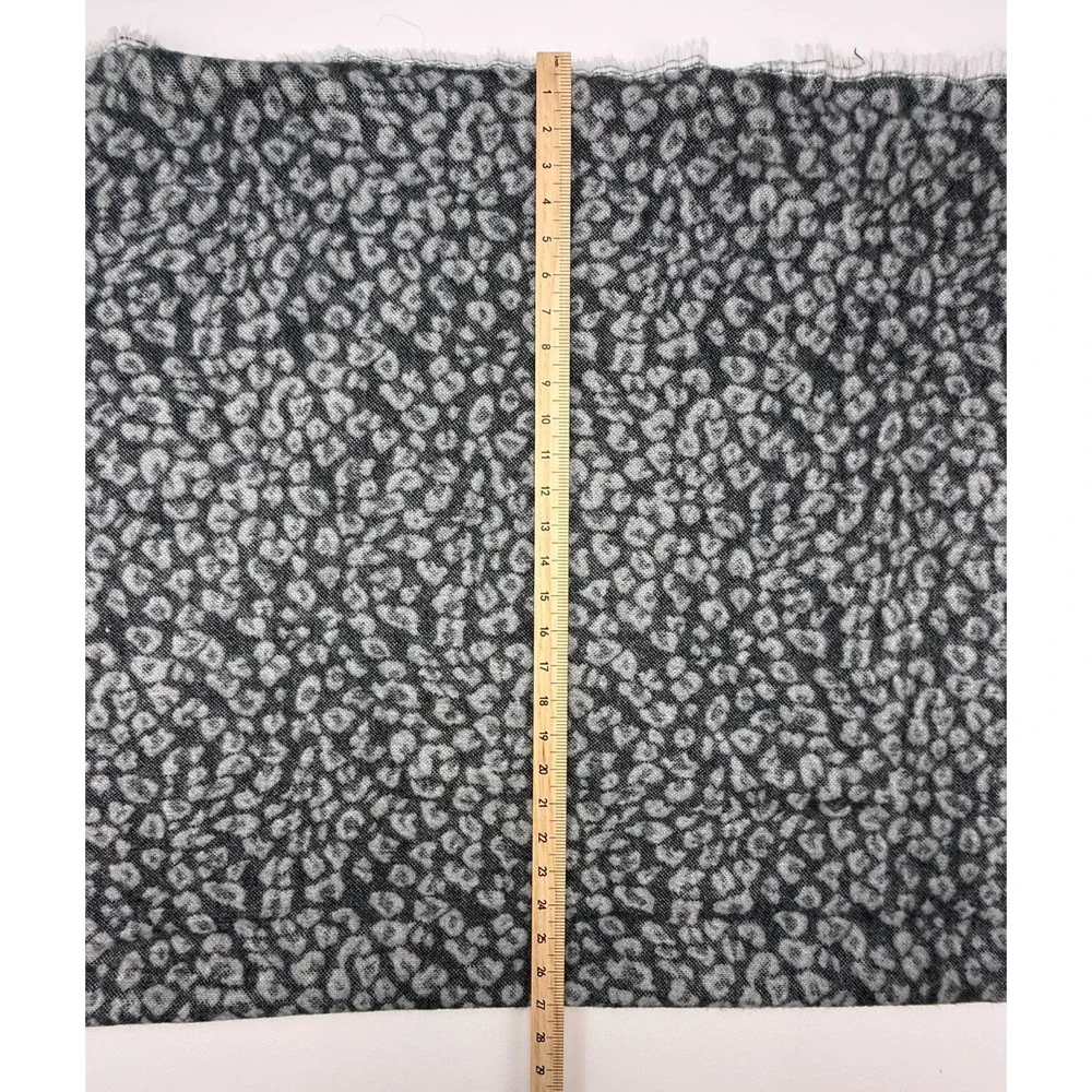Zara Womens Leopard Print Scarf Gray Black Oversized Wrap Shawl Fringe 51x27